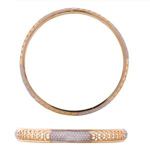 Beautifully Crafted Diamond Bangles in 18k Yellow Gold with Certified Diamonds - BR0118P